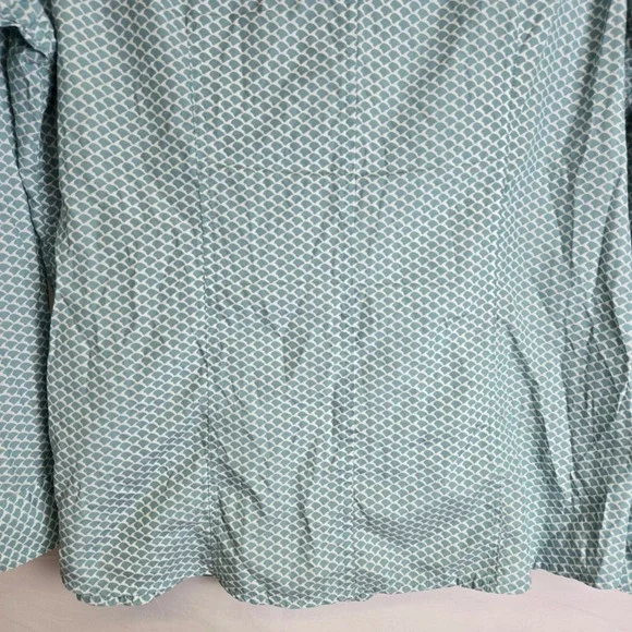 L. L. Bean Western Snap Front Long Sleeve Shirt, Coastal Cowgirl, Blue/White, L - Picture 15 of 16